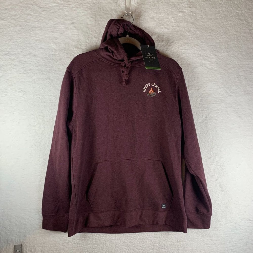 Alpine‎ Design Hoodie Men's Medium Bordeaux Heather Cotton Graphic Fleece 7106
